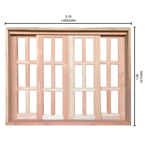 Janela De Madeira Vitro De Correr Quadriculado Reto Padr O Cedro