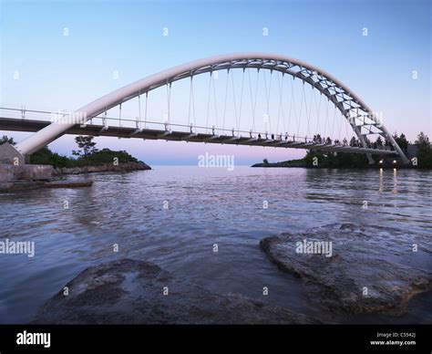 The Humber River Arch Bridge In Toronto During Sunset Also Known As The