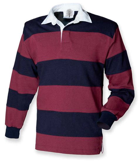 Classic Rugby Shirt, blauw bordeau gestreept - Vintage Rugby Shirts