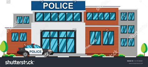 Police Station Vector เวกเตอร์สต็อก ปลอดค่าลิขสิทธิ์ 1214538481