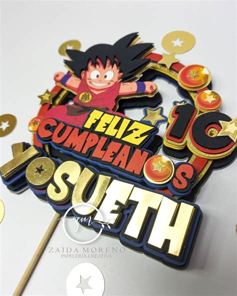 Dragón Ball Z Topper Gokú feliz cumpleaños Dragon Ball Z Goku