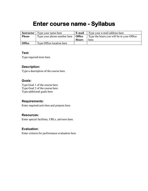 47 Editable Syllabus Templates Course Syllabus Templatelab