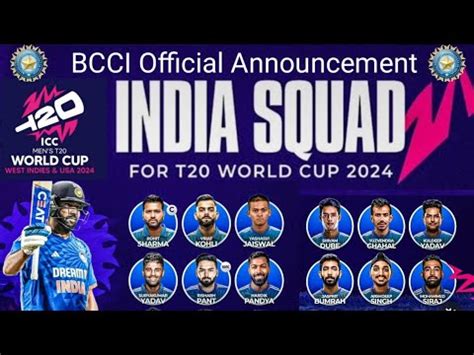 T World Cup Bcci Announce India Confirm T Squad For World