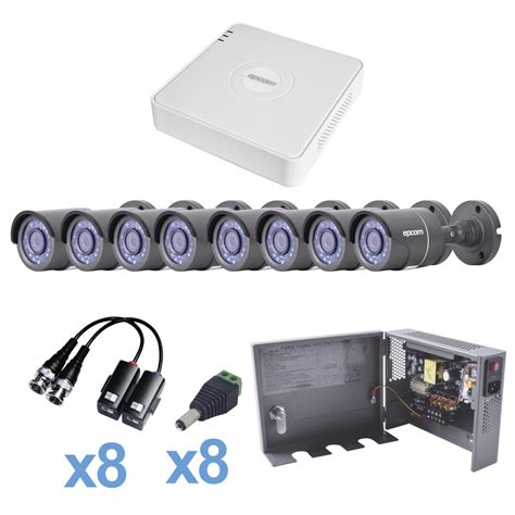 Epcom Kit de Vigilancia de 8 Cámaras CCTV Bullet 8 Canales KESTXLT8B