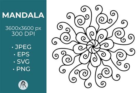 Classic Rosette Clip Art Svg Black Mandala Silhouette Png