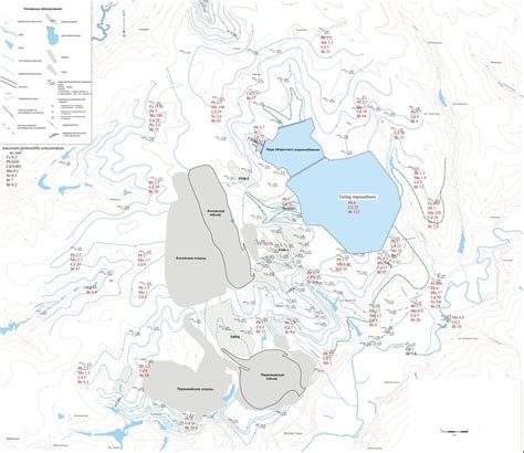 Schematic map of groundwater contamination by heavy metals around the ...