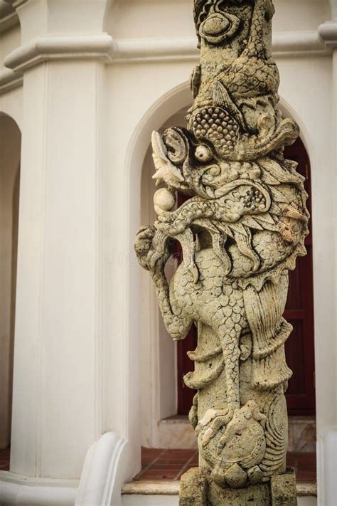 Temple Stone Carvingdragon Stock Image Image Of Burn Graphite 35262507
