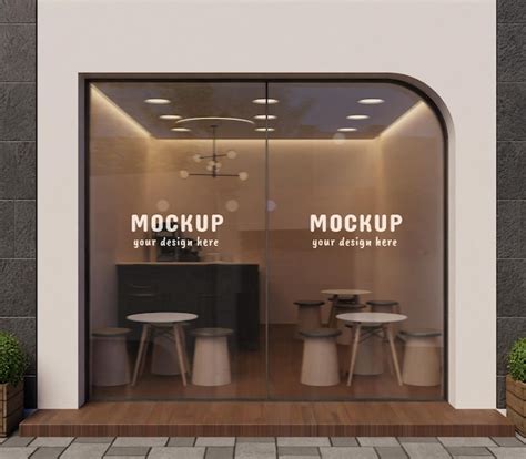 Premium Psd Window Glasss Storefront Logo Mockup