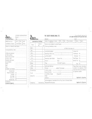 South Indian Bank Rtgs Form Fill Online Printable Fillable Blank