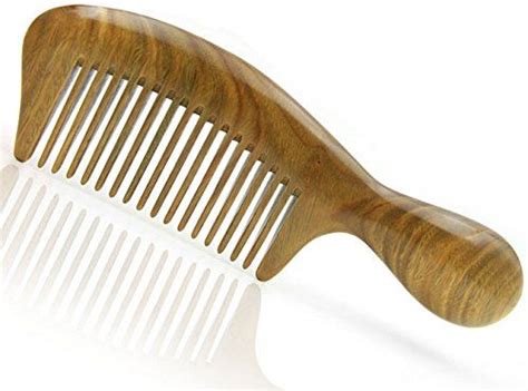 Handmade Premium Quality Natural Green Sandalwood Comb Wooden Massage Hair Comb With Thick