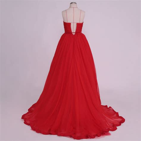 High Low Prom Dresses Chiffon Prom Dress Red Prom Gown Vintage Prom