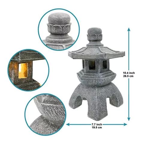 Lámpara de piedra Solar Palace Lantern Garden Pagode MercadoLibre