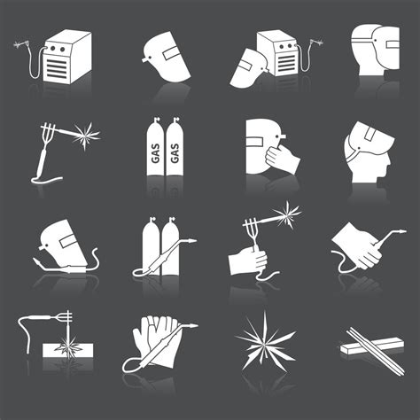 Welder Icons Set Vector Art At Vecteezy