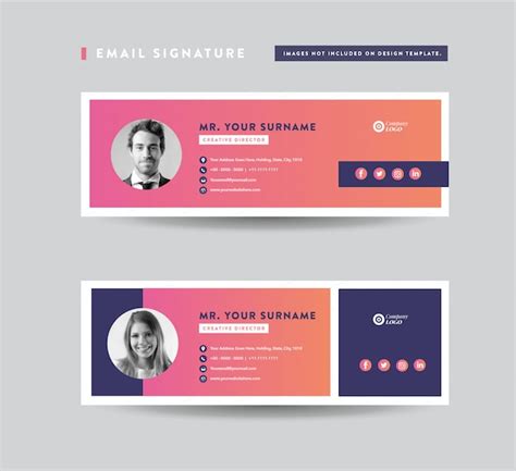 Email signature template design | email footer | personal social media ...