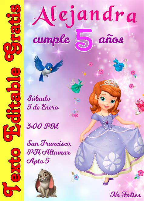 Como Crear Invitacion De Cumpleanos De La Princesa Sofia Nbkomputer