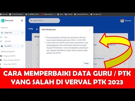 CARA MEMPERBAIKI DATA GURU PTK YANG SALAH DAN TERKUNCI DI DAPODIK