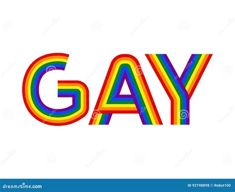 Gay Rainbow Lettering LGBT Typography Letters Sign Stock Vector Illustration Of Card Letter