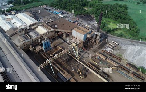 aerial view   steel mill  operation stock photo alamy