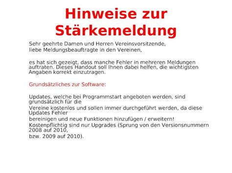 PPT Hinweise zur Stärkemeldung Sehr geehrte Damen und Herren