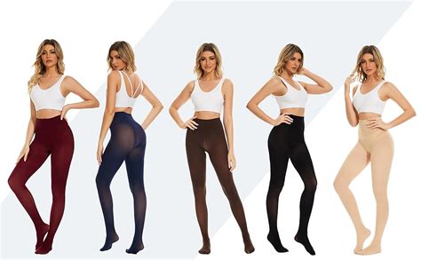 Ducmoda Womens 2 5 Pairs Semi Opaque Soft Tights Comfort High