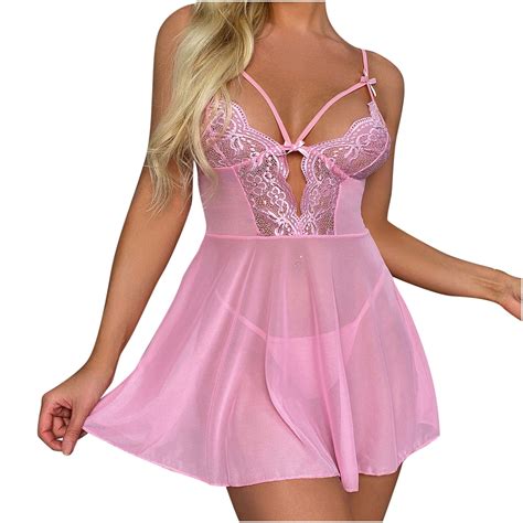 Lingerie For Women Lace Babydoll Sexy Mini Chemise Mesh Wedding Nightie