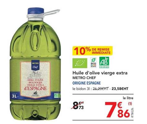 Promo Huile D Olive Vierge Extra Metro Chef Chez METRO ICatalogue Fr