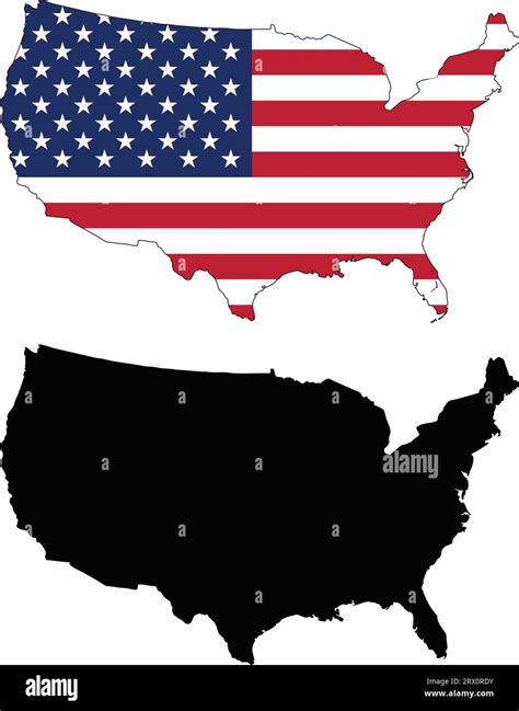 Layered Editable Vector Illustration Country Map Of United States Which