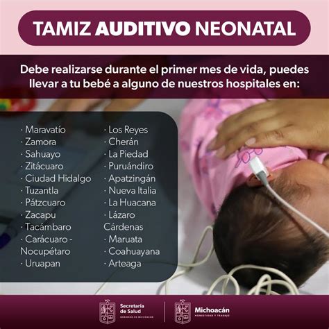 SSM realiza el tamiz neonatal auditivo en 25 hospitales de Michoacán