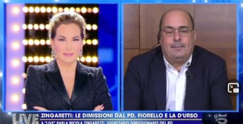 Nicola Zingaretti Ospite Ancora Di Barbara Durso Polemiche A Non