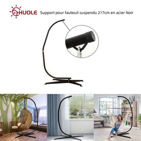 Support Pour Fauteuil Suspendu Huole Noir Cm Acier L Cm