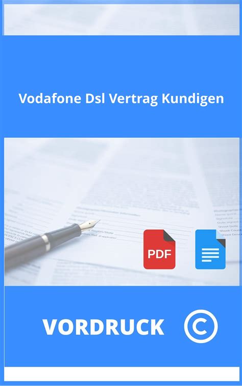 Vodafone Dsl Vertrag Kündigen Vordruck