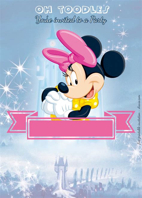 Free Printable Minnie Mouse Royal Birthday Invitation Templates Drevio