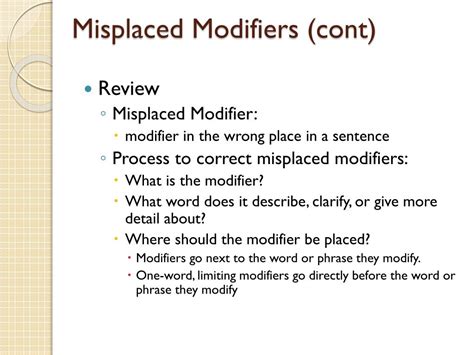 Ppt Misplaced And Dangling Modifiers Powerpoint Presentation Free Download Id2320479