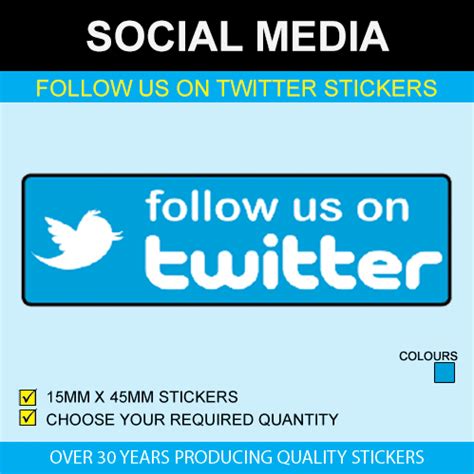 Follow Us On Twitter Stickers 15 X 45mm