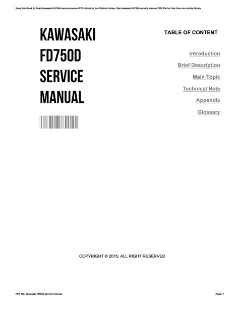 Kawasaki Fd D Service Manual By Freemail Issuu