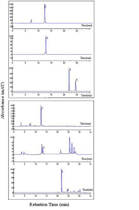 Typical Hplc Chromatograms Of Pure Standards Mixture A And