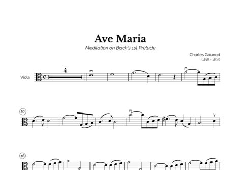 Ave Maria Charles Gounod For Easy Viola Arr Marcos Soares Sheet Music Charles Gounod