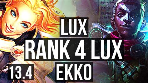 LUX Vs EKKO MID 18 0 9 Rank 4 Lux Legendary 1 0M Mastery TR