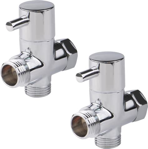 2 Pack Solid Brass 3 Way G1 2 Shower Diverter Polished Chrome Diverter