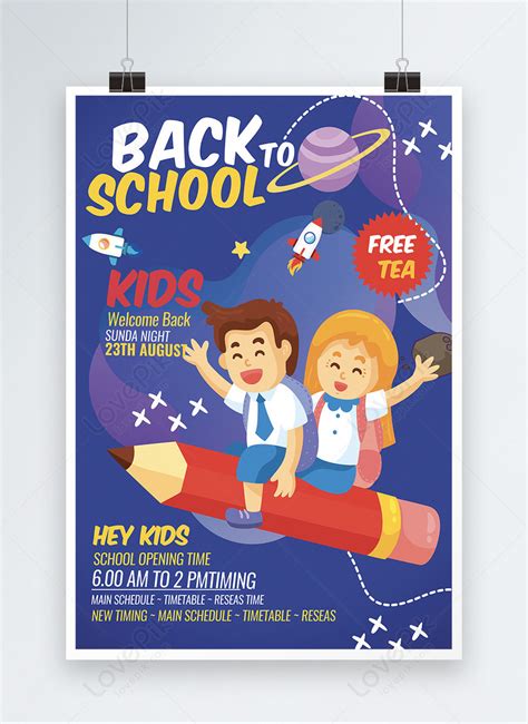 Blue Color Back To School Unique Poster Template Template Imagepicture