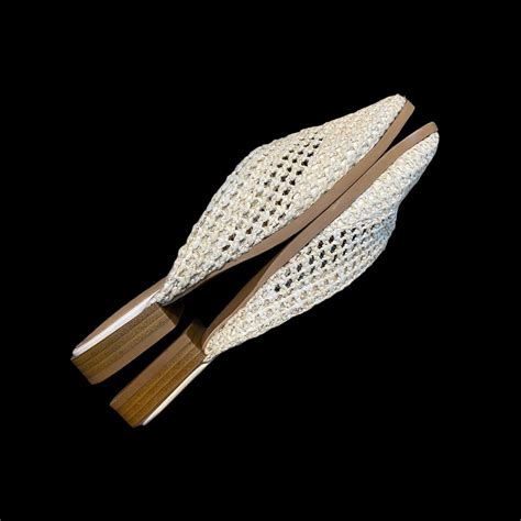 Nude Beige Native Raffia Rattan Like Slip On Mules Women S Fashion Footwear Flats