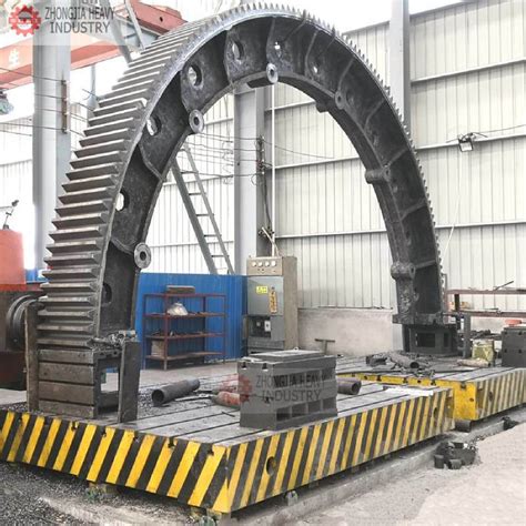 Rotary Kiln Parts Casting Steel Large Diameter Ring Gear External Spur