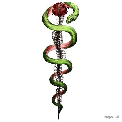 Rod Of Asclepius Medical Symbol Artwork By Katpowell Redbubble