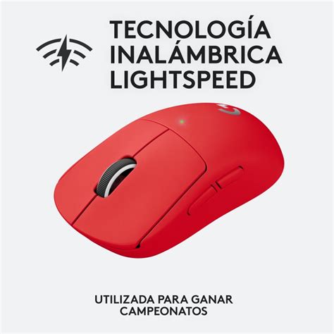 Logitech Pro X Superlight Ratón Gaming 25600dpi Rojo