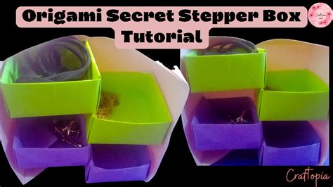 Origami Secret Stepper Box Tutorial Secret Box Paper Stepper Box