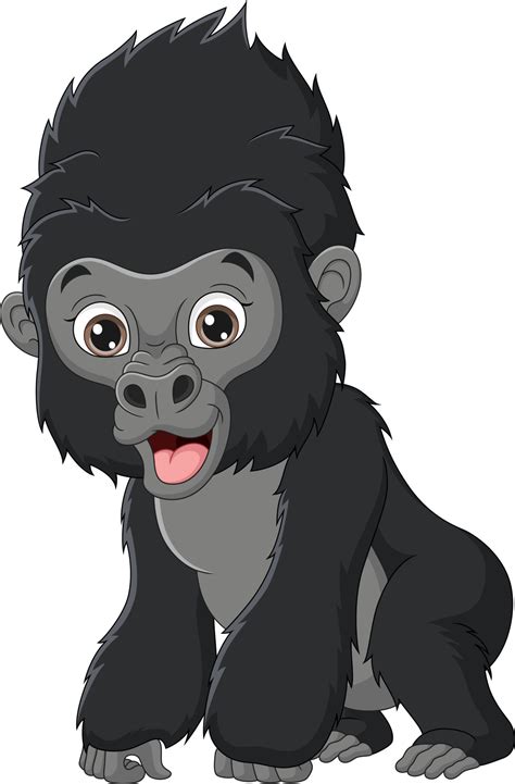 Cute baby gorilla cartoon isolated on white background 5112545 Vector Art at Vecteezy