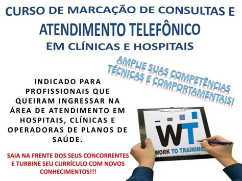 PPT CURSO DE MARCAÇÃO DE CONSULTAS E ATENDIMENTO TELEFÔNICO EM