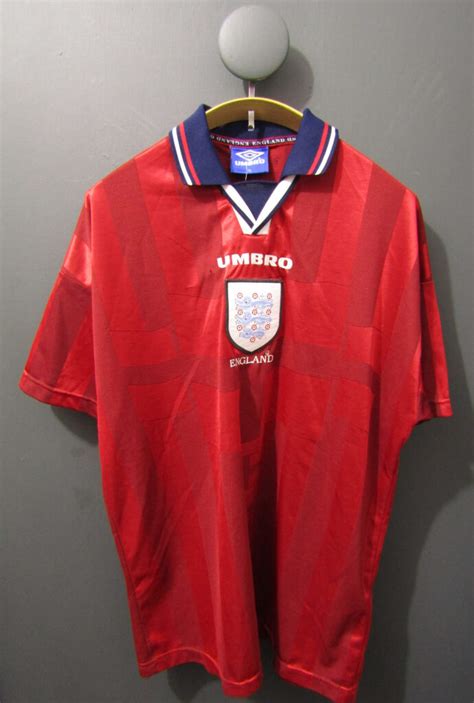 England Football Shirt XL Umbro Red Away 97 99