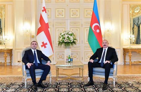 President Ilham Aliyev Meets Georgia S PM PHOTO MENAFN