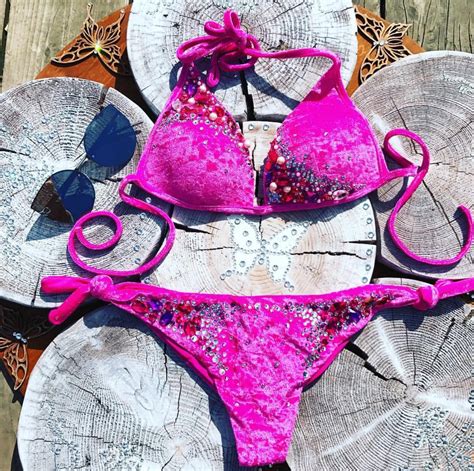 Pink Velvet Embellished Bikini Slaylebrity
